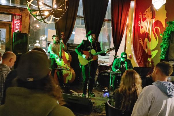 Drunken Prayer performs on stage at Cherry Street Tavern