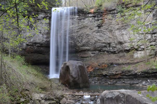Hemlock Falls is one of the two waterfalls that you'll enjoy along this hike.
