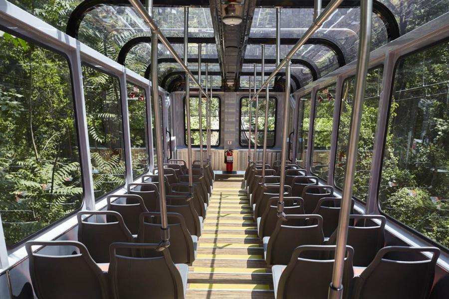 Photo from inside an Incline Car