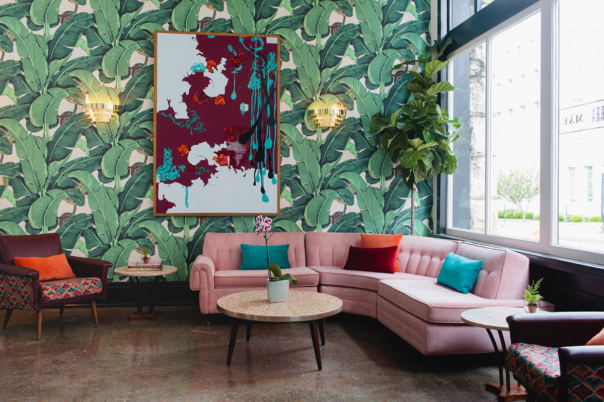 The Dwell Parlor and Pink couch